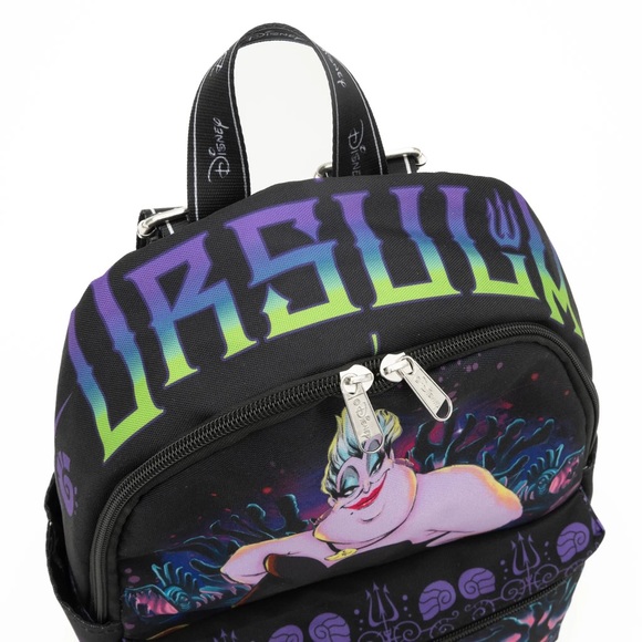 Disney Villains Sea Witch Ursula The Little Mermaid Summer Nylon Mini  Backpack - Picture 4 of 8